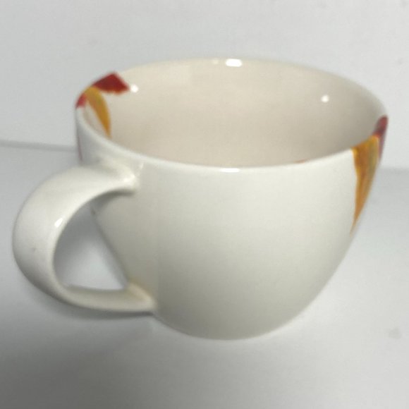 STARBUCKS Red Poppy Flowers Floral 2008 Coffee Tea Cup Mug Orange 12 oz - Picture 3 of 8